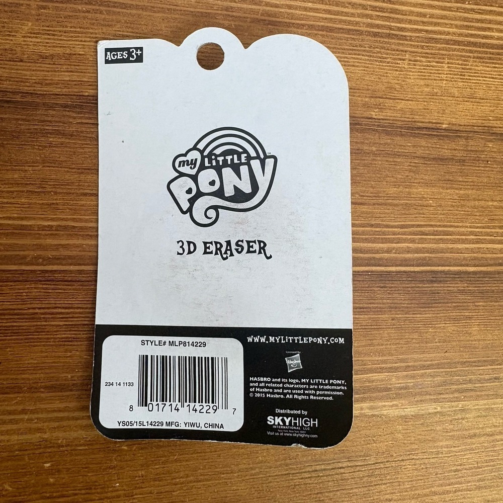 Lot of 3 Hasbro My Little Pony Flower Wishes 3D Erasers Sealed 2015 New Cards - Picture 3 of 5